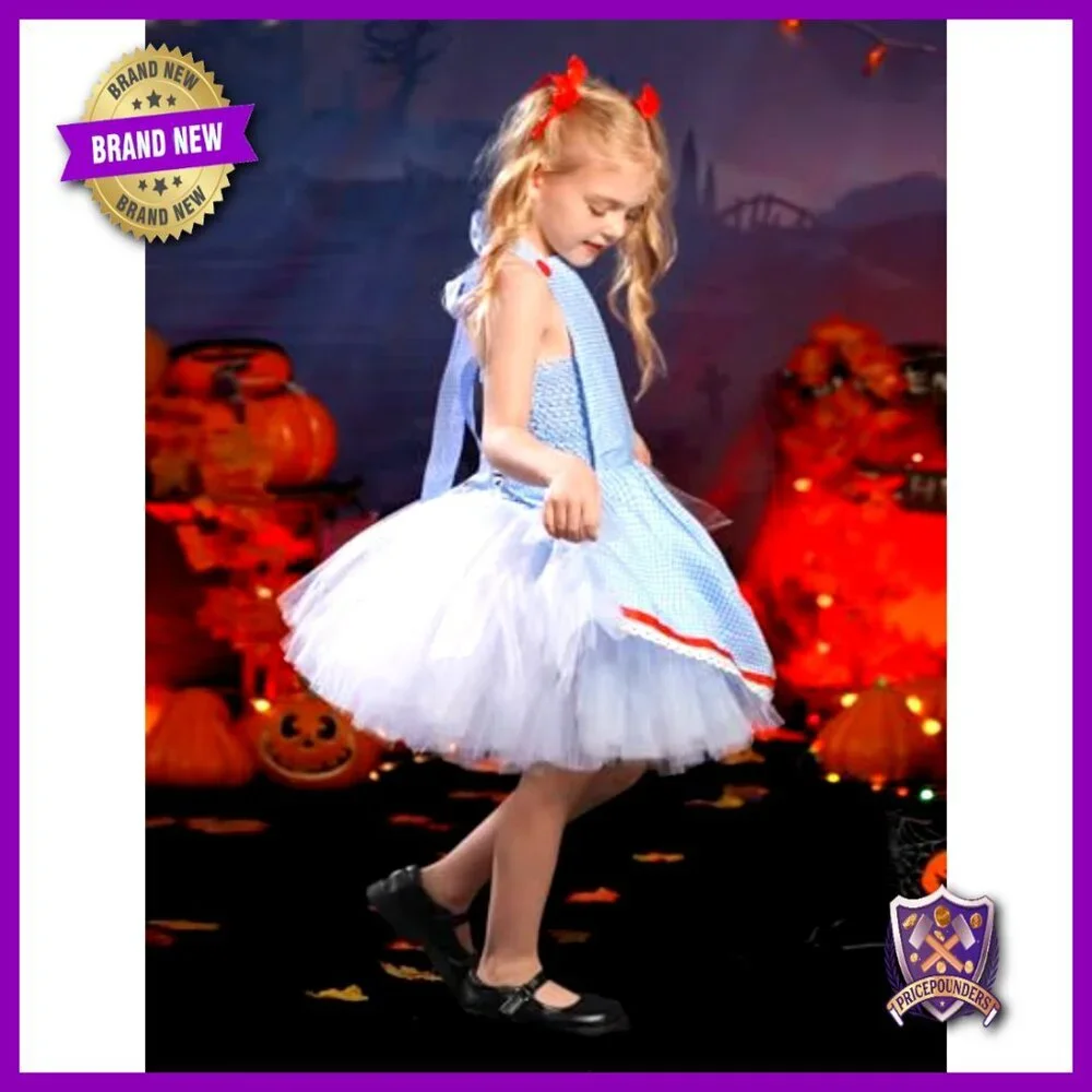 Girls Tutu Dress Costume Elegant Tulle Party Stage Outfit with Headband